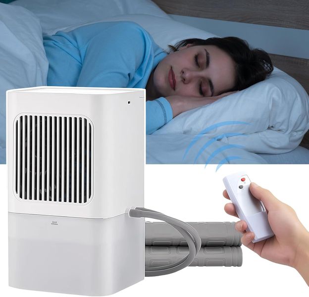 Tappetino intelligente rinfrescante per letto ad acqua con 3 livelli di velocita, telecomando a infrarossi, connessione Type-C e lunga autonomia per casa e campeggio 1,6 x 1,4 m