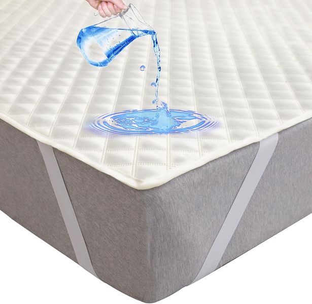 Copertura traspirante color avorio contro l'umidita, protezione impermeabile e lavabile per materasso 180 x 200 cm