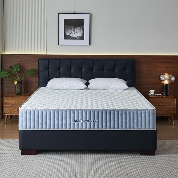 20 cm hohe ergonomische Hybrid-Matratze aus Taschenfederkern und Memory-Schaum, 7-Zonen Unterstuetzung mit mittelfestem H3 Haertegrad 160 x 200 cm