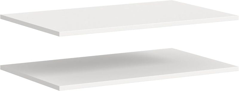 Zweiteiliges Einlegeboden-Set in Weiss, passende Ersatz- und Ergaenzungsfaecher fuer zweituerige Kleiderschraenke, Masse 77 x 48 cm pro Boden