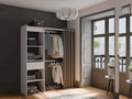 Grosser mattweisser Garderobenschrank mit grosszuegigem Stauraum, hochwertiges Schlafzimmermoebel mit Massen 167 x 50 x 192 cm