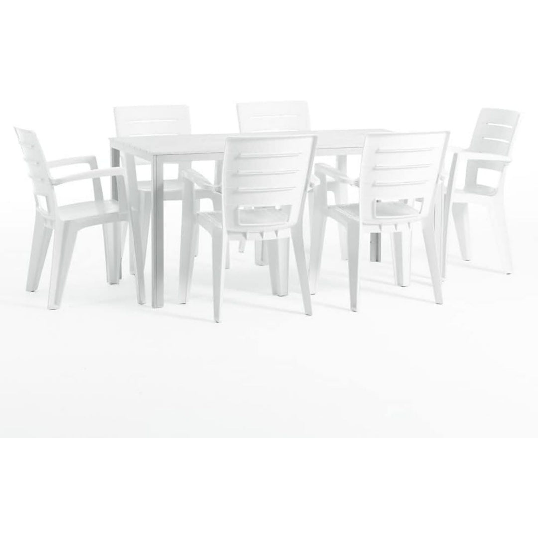 Tavolo SIEDITI FUORI E DENTRO Set tavolo Thomas + 6 Sedie Anita (tavolo con strutt