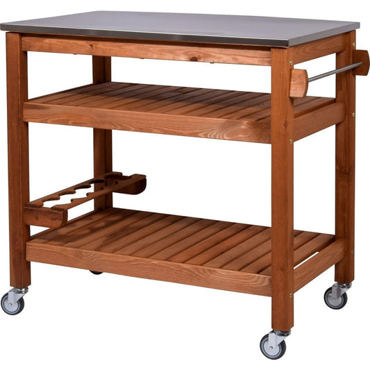 Tavolo dobar 35540FSCe - Tavolo multifunzione con carrello arrotolabile, in legno