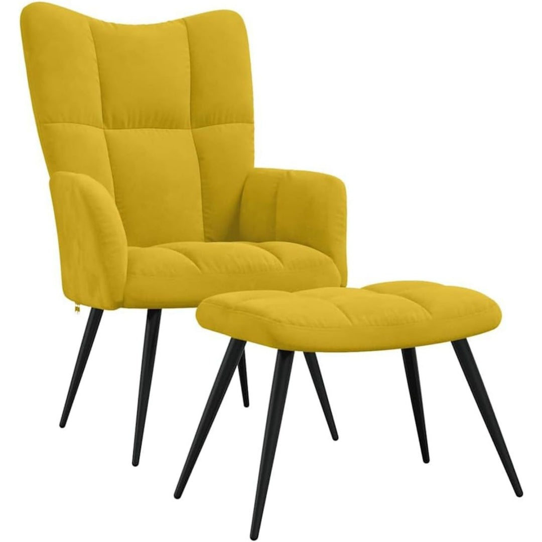 Poltrona con braccioli giallo senape