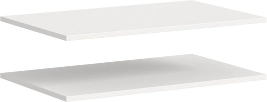 Zweiteiliges Einlegeboden-Set in Weiss, passende Ersatz- und Ergaenzungsfaecher fuer zweituerige Kleiderschraenke, Masse 77 x 48 cm pro Boden